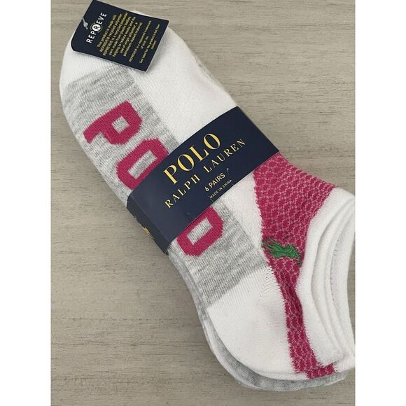 Polo Ralph Lauren Womens Assorted Color Size 9-11 No Show Socks 6 Pack - Picture 4 of 5